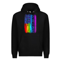 Black Pride LGBTQ+ American Flag Premium Hoodie - BundleAndBundleShop