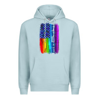 Blue Mist Pride LGBTQ+ American Flag Premium Hoodie - BundleAndBundleShop