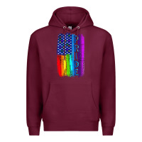 Burgundy Pride LGBTQ+ American Flag Premium Hoodie - BundleAndBundleShop