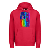 Cardinal Pride LGBTQ+ American Flag Premium Hoodie - BundleAndBundleShop