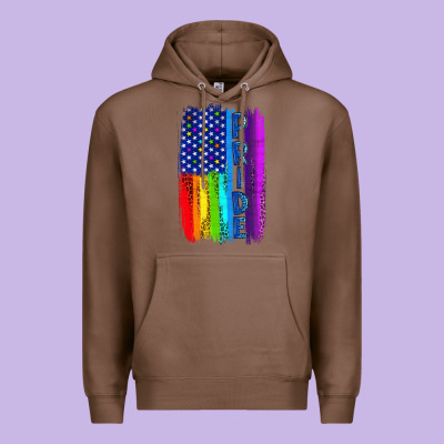 Pride Lgbtq+ American Flag Premium Hoodie Designed By Bundleandbundleshop