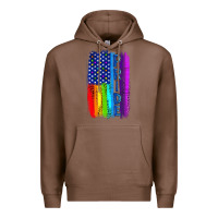 Chestnut Pride LGBTQ+ American Flag Premium Hoodie - BundleAndBundleShop