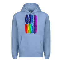 Colony Blue Pride LGBTQ+ American Flag Premium Hoodie - BundleAndBundleShop