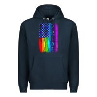 Navy Pride LGBTQ+ American Flag Premium Hoodie - BundleAndBundleShop