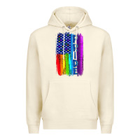 Sandshell Pride LGBTQ+ American Flag Premium Hoodie - BundleAndBundleShop