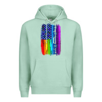 Seafoam Pride LGBTQ+ American Flag Premium Hoodie - BundleAndBundleShop