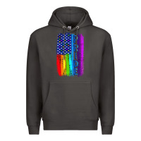 Smoke Pride LGBTQ+ American Flag Premium Hoodie - BundleAndBundleShop