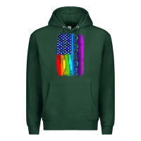 Sports Green Pride LGBTQ+ American Flag Premium Hoodie - BundleAndBundleShop
