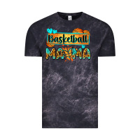 Cloud Black basketball mama with leopard Vintage Tee - Zillion Design Studio