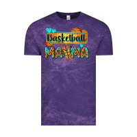 Cloud Purple basketball mama with leopard Vintage Tee - Zillion Design Studio