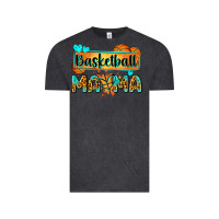 Vintage Black basketball mama with leopard Vintage Tee - Zillion Design Studio