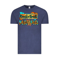 Vintage Denim basketball mama with leopard Vintage Tee - Zillion Design Studio