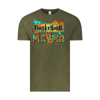 Vintage Olive basketball mama with leopard Vintage Tee - Zillion Design Studio