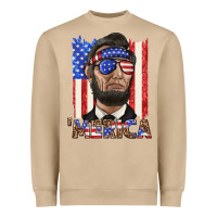 Mushroom merica with lincoln Heavyweight Sweatshirt - texasbilliewilder