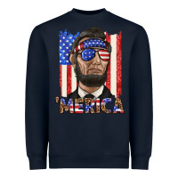 Merica With Lincoln Heavyweight Sweatshirt | Teevron