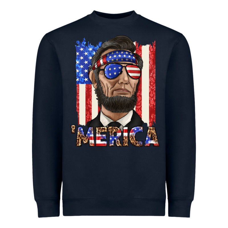 Merica With Lincoln Heavyweight Sweatshirt by texasbilliewilder | Teevron