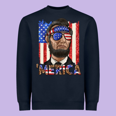 Heavyweight Sweatshirt merica with lincoln