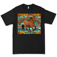 Black galloping horse aztec sunflower Premium Tee - Artiststas
