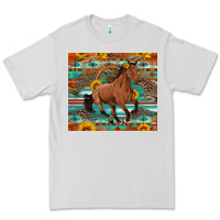 Dove Grey galloping horse aztec sunflower Premium Tee - Artiststas