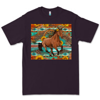 Plum galloping horse aztec sunflower Premium Tee - Artiststas