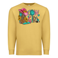 Antique Gold cow girl western boots Premium Sweatshirt - MaliasSmallBusiness