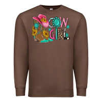 Chestnut cow girl western boots Premium Sweatshirt - MaliasSmallBusiness