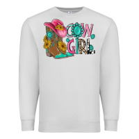 Dove Grey cow girl western boots Premium Sweatshirt - MaliasSmallBusiness