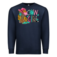 Navy cow girl western boots Premium Sweatshirt - MaliasSmallBusiness