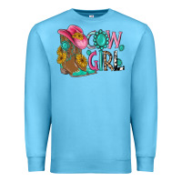 Ocean Blue cow girl western boots Premium Sweatshirt - MaliasSmallBusiness