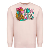 Pale Pink cow girl western boots Premium Sweatshirt - MaliasSmallBusiness