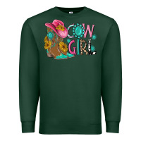 Sports Green cow girl western boots Premium Sweatshirt - MaliasSmallBusiness