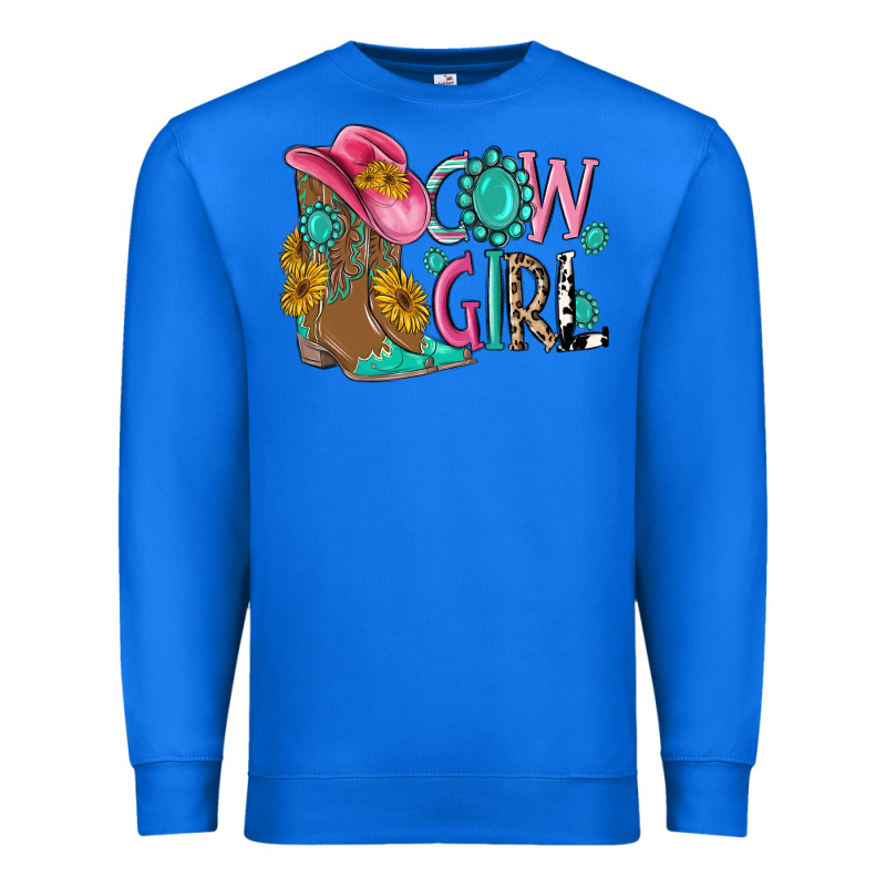 Cow Girl Western Boots Premium Sweatshirt by MaliasSmallBusiness | Teevron
