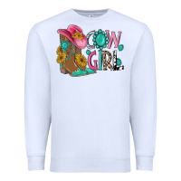 White cow girl western boots Premium Sweatshirt - MaliasSmallBusiness