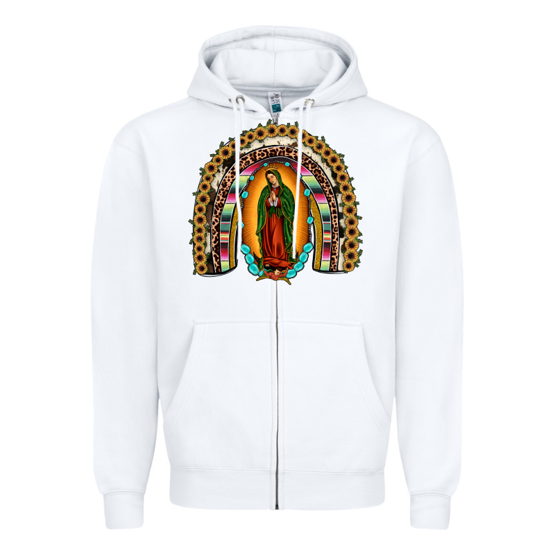 Our Lady Of Guadalupe Rainbow Zipper Hoodie by JahusDesignShop | Teevron