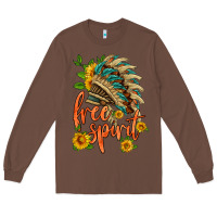 Chestnut free spirit sunflower and indian headdress Long Sleeve Tee - HRA Design Shop