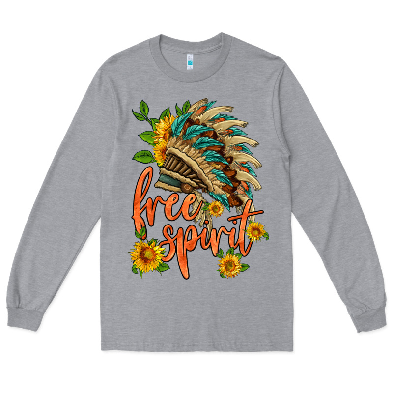 Free Spirit Sunflower And Indian Headdress Long Sleeve Tee by HRA Design Shop | Teevron