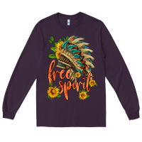 Plum free spirit sunflower and indian headdress Long Sleeve Tee - HRA Design Shop