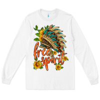 White free spirit sunflower and indian headdress Long Sleeve Tee - HRA Design Shop