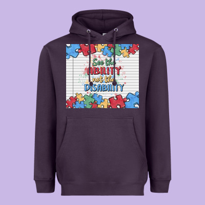 See The Ability Not The Disability Heavyweight Hoodie Designed By Maliassmallbusiness