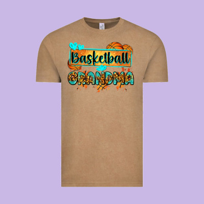 Basketball Grandma With Leopard Vintage Tee Designed By Zillion Design Studio