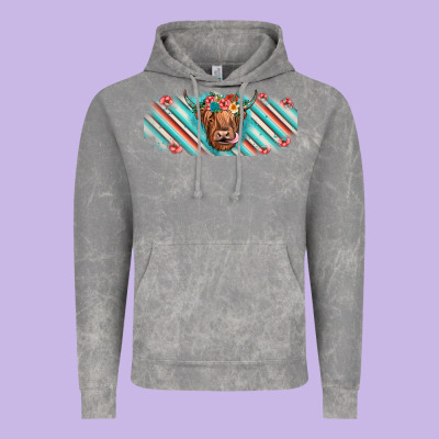 Cow Floral Vintage Hoodie Designed By Jahusdesignshop