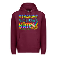Burgundy LGBTQ+ Straight But I Don't Hate Premium Hoodie - BundleAndBundleShop