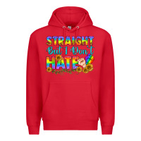Red LGBTQ+ Straight But I Don't Hate Premium Hoodie - BundleAndBundleShop