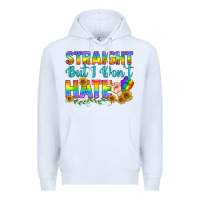 White LGBTQ+ Straight But I Don't Hate Premium Hoodie - BundleAndBundleShop
