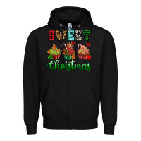 Black sweet Christmas with cupcake Zipper Hoodie - AdoDesignShop