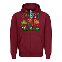 Burgundy sweet Christmas with cupcake Zipper Hoodie - AdoDesignShop