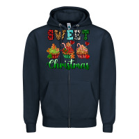 Navy sweet Christmas with cupcake Zipper Hoodie - AdoDesignShop