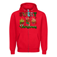 Red sweet Christmas with cupcake Zipper Hoodie - AdoDesignShop