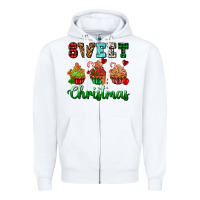 White sweet Christmas with cupcake Zipper Hoodie - AdoDesignShop