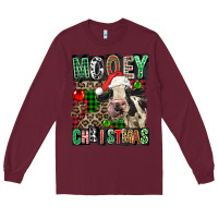 Burgundy Mooey christmas Long Sleeve Tee - FaDigitalArtStudio